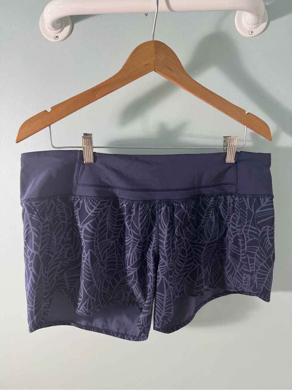 lululemon athletica Navy Leaf-Pattern Speed Up Shorts